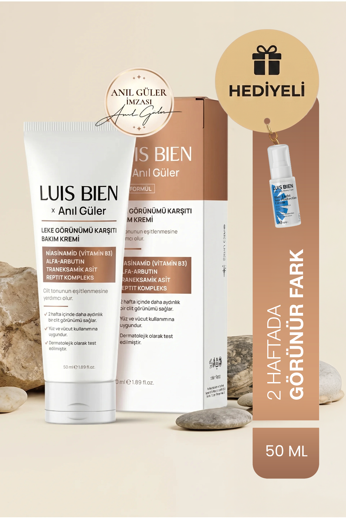 LUIS BIEN Anıl Güler Leke Karşıtı Aydınlatıcı Bakım Kremi 50 ml Niasinamid
