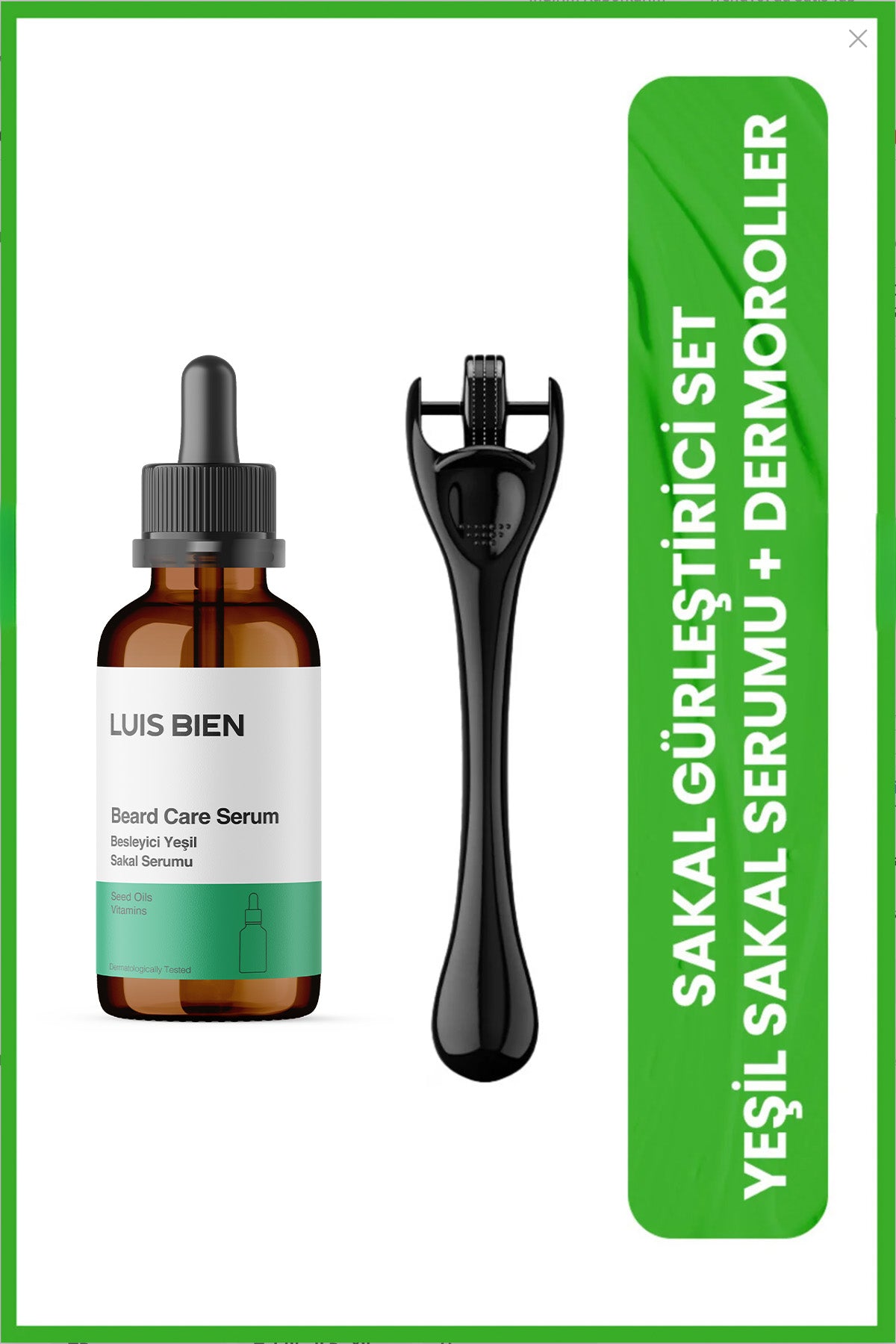 Luis Bien Sakal Güçlendirici Set (Yeşil Serum + Dermaroller) - Luis Bien