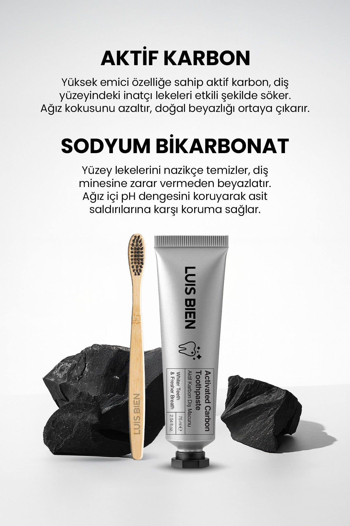 Diş Beyazlatıcı Set + Bambu Diş Fırçası - Luis Bien