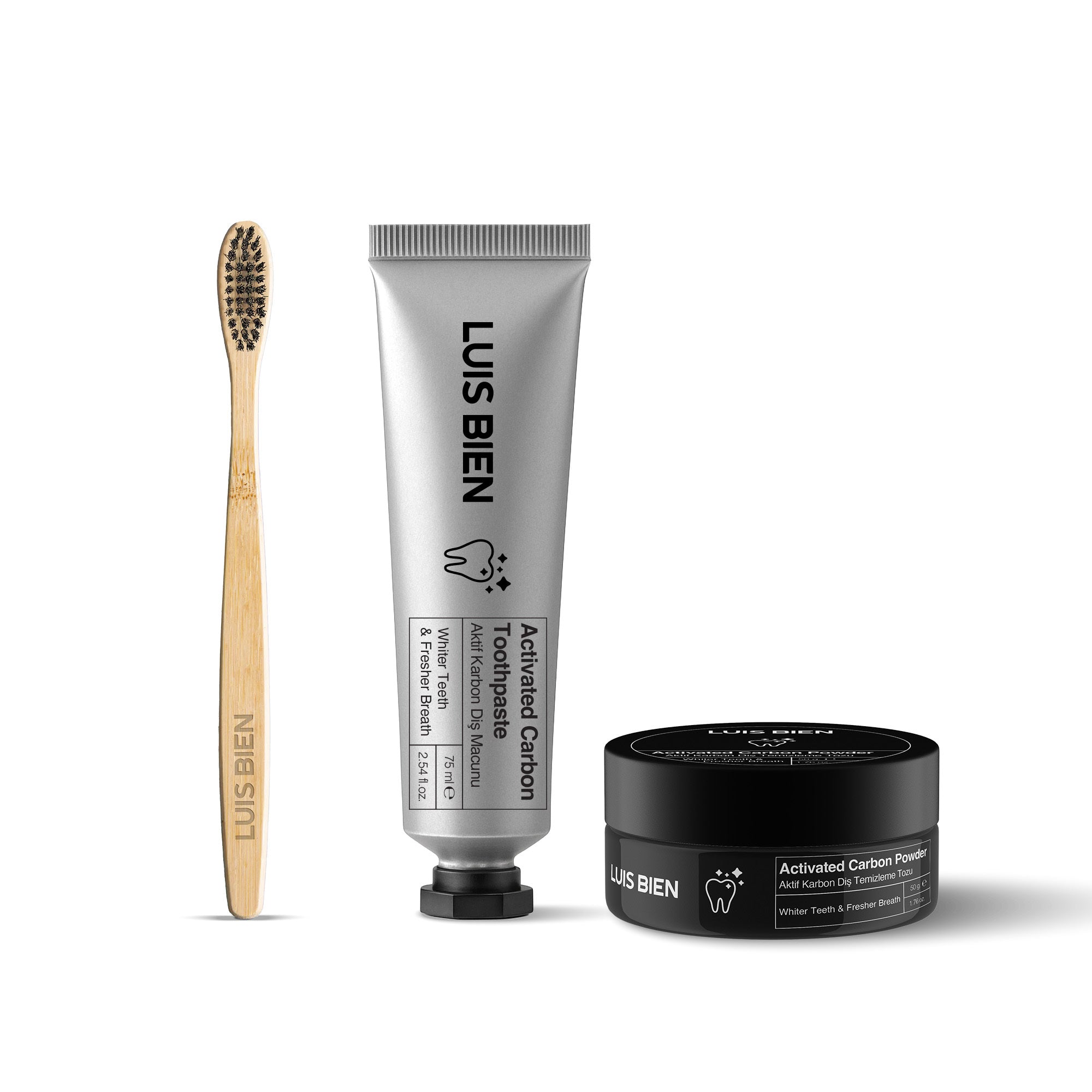 Diş Beyazlatıcı Set + Bambu Diş Fırçası - Luis Bien 